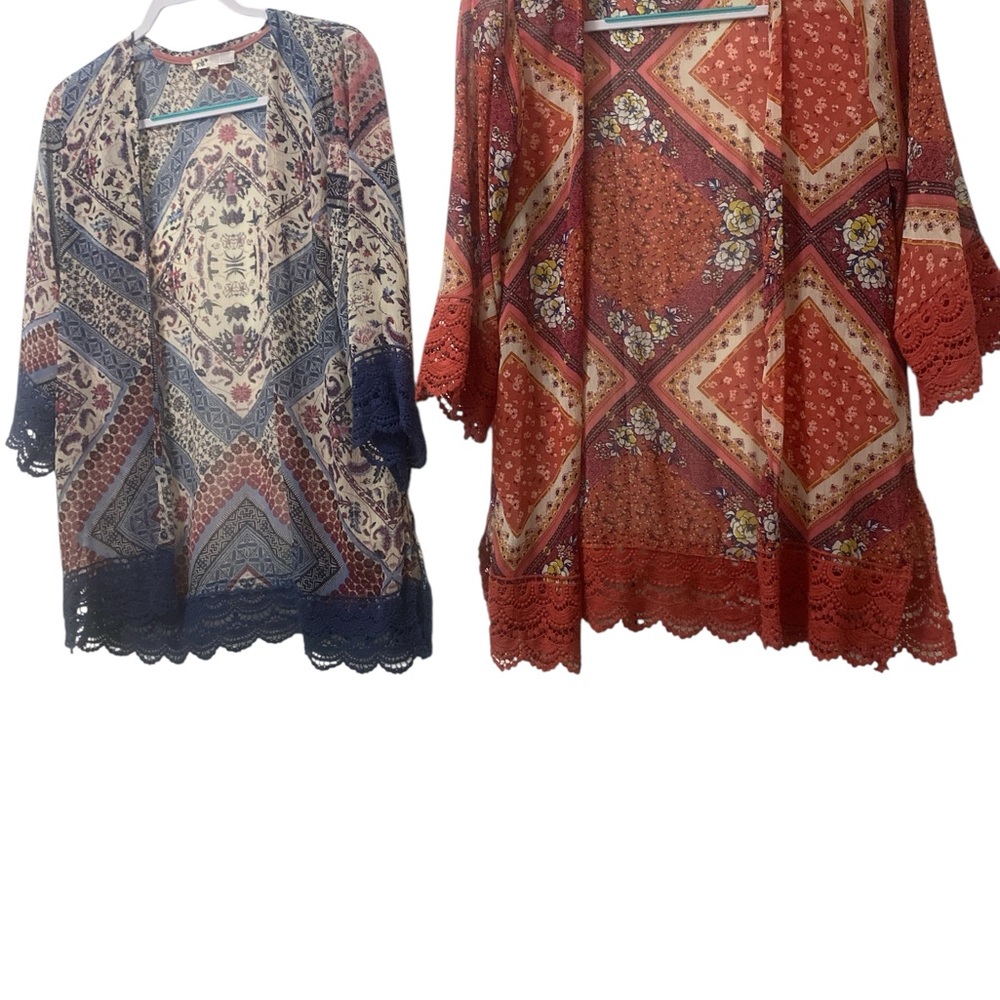 Jolt Women's Bohemian Blouses - Blue and Red